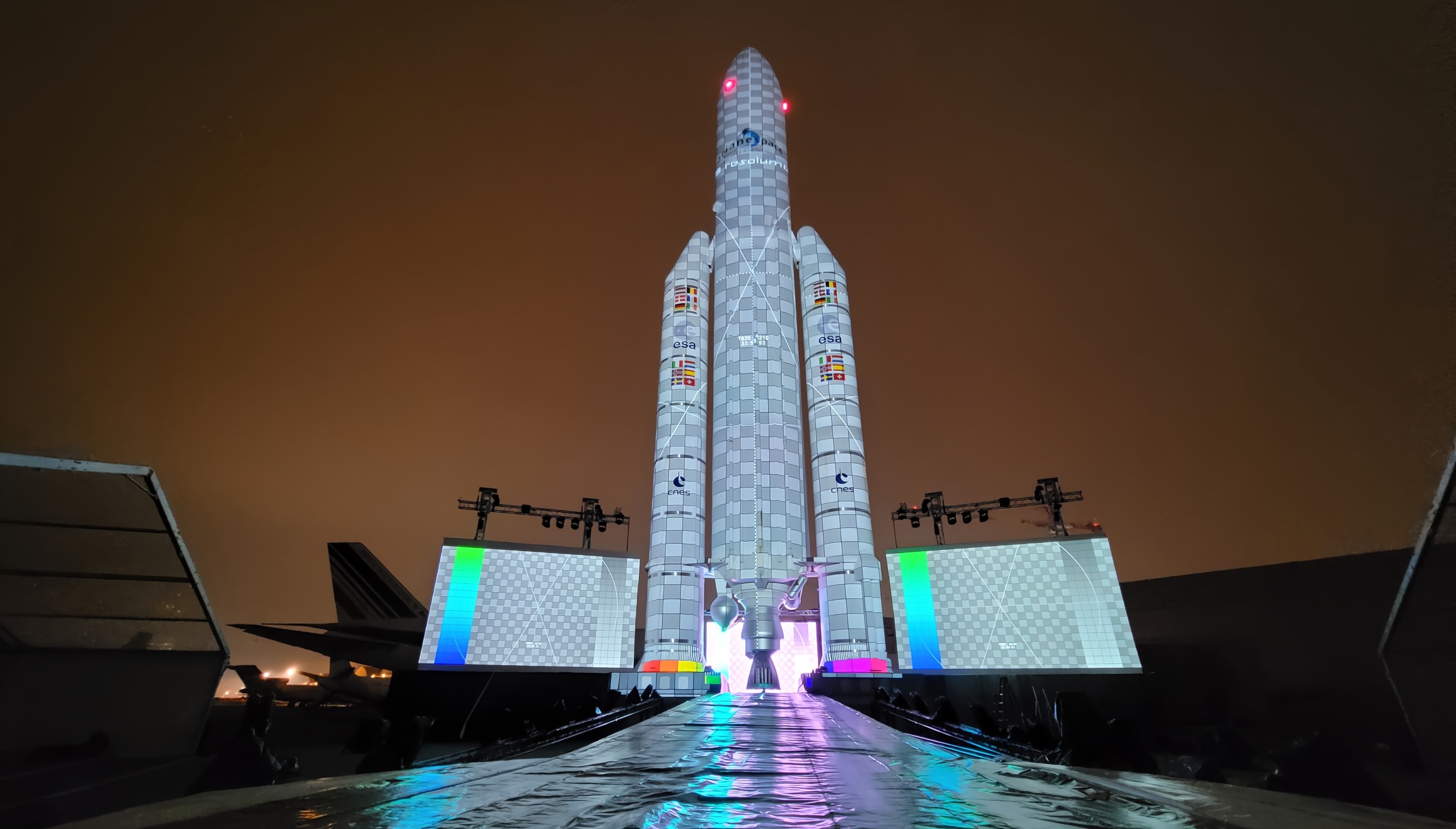 Aerial view of blue lake