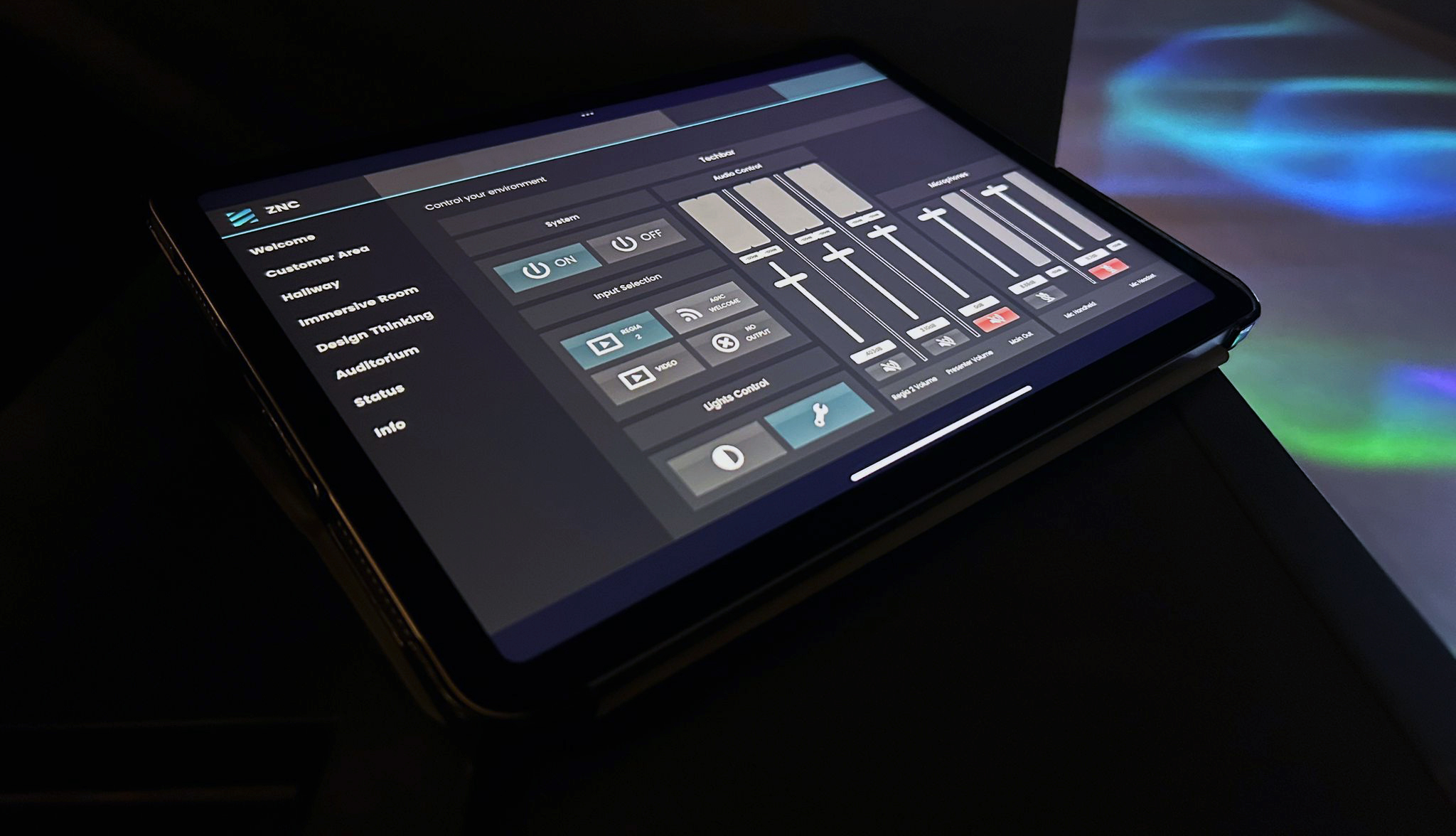 Digital tower with smoke